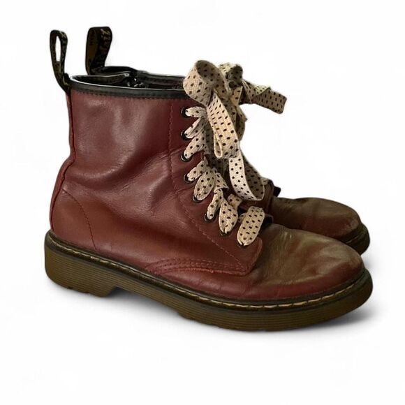 Deep Red Doc Marten Leather Boots - Picture 1 of 3